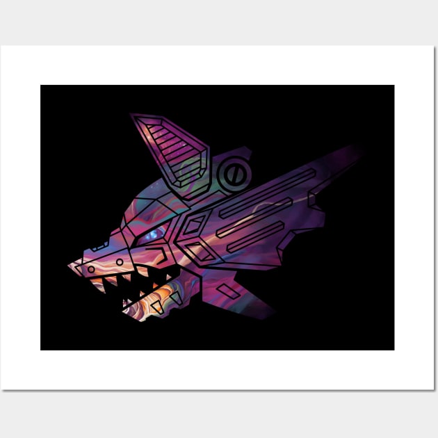 Mecha Robot Wolf | Cosmic Cataclysm Wall Art by MaiasaLiger